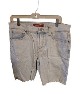 Arizona Jean Co. Light Blue Denim Shorts Distressed Mens Size 34